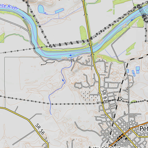 OpenTopoMap map of Warner Lake, IN