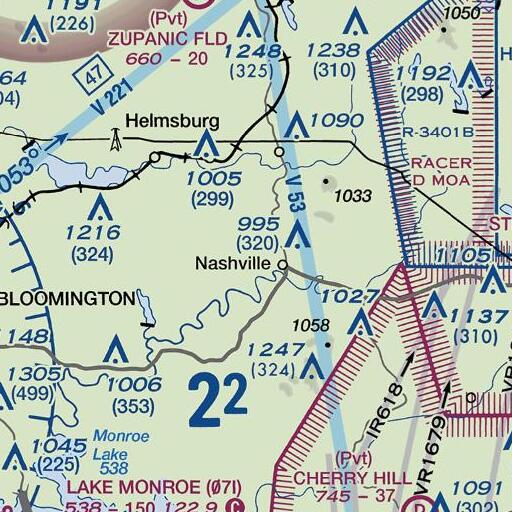 FAA VFR chart of Watton Hill, IN