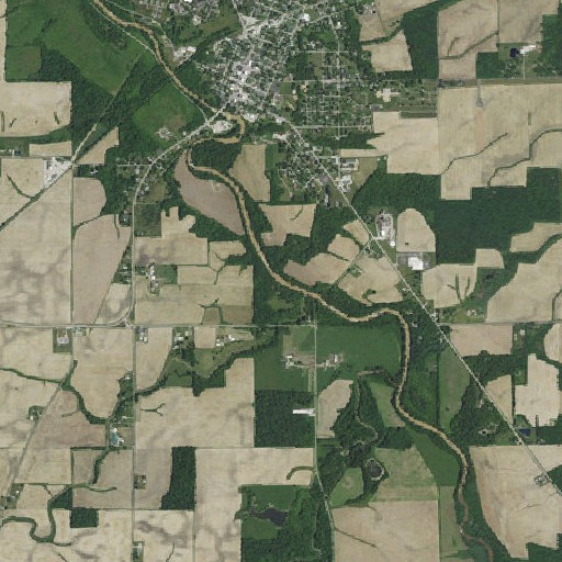 Aerial imagery of Weasel Creek, IN