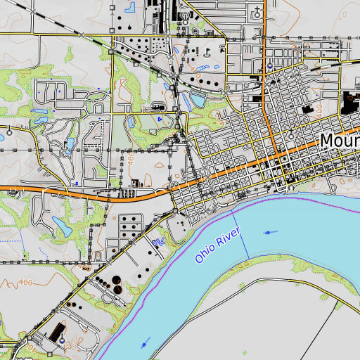OpenTopoMap map of West Central Elementary School, IN