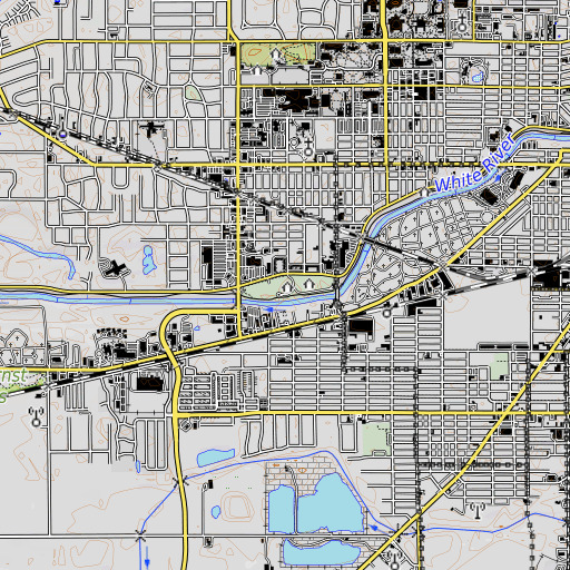 OpenTopoMap map of Westside Park, IN