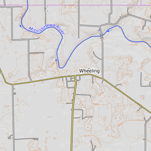 OpenTopoMap map of Wheeling, IN