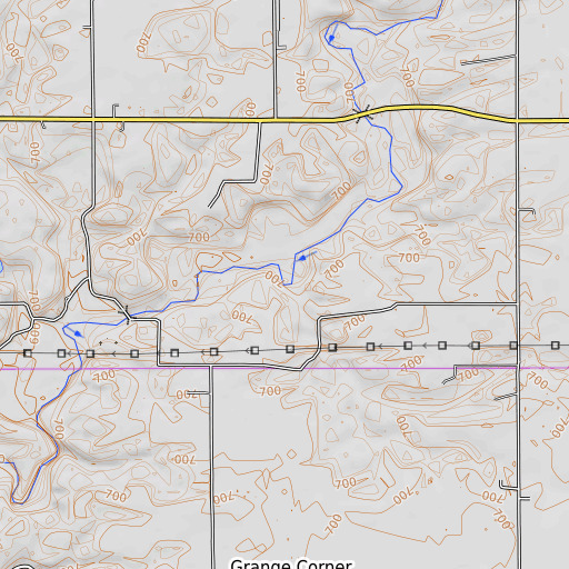OpenTopoMap map of Wolf Creek, IN