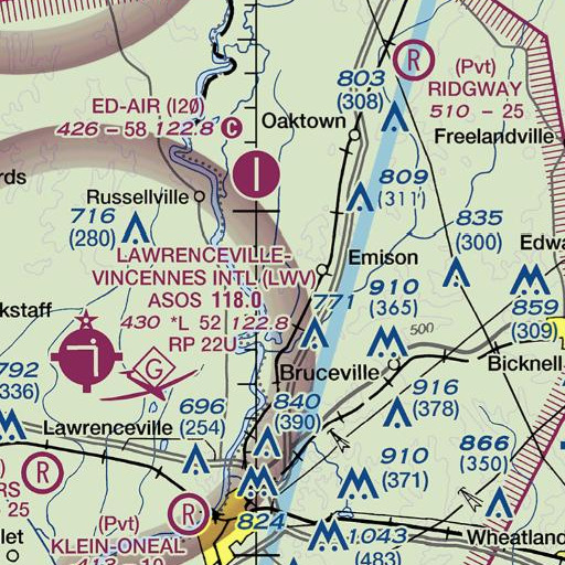 FAA VFR chart of Wolf Hill, IN