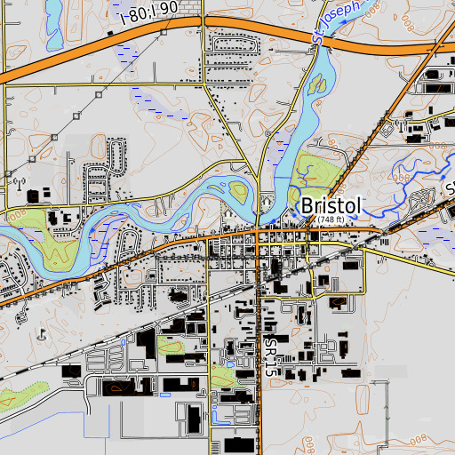 OpenTopoMap map of York Elementary School, IN