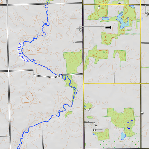 OpenTopoMap map of Shaffer Bridge, IN