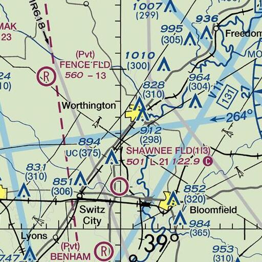 FAA VFR chart of Worthington Elementary School, IN