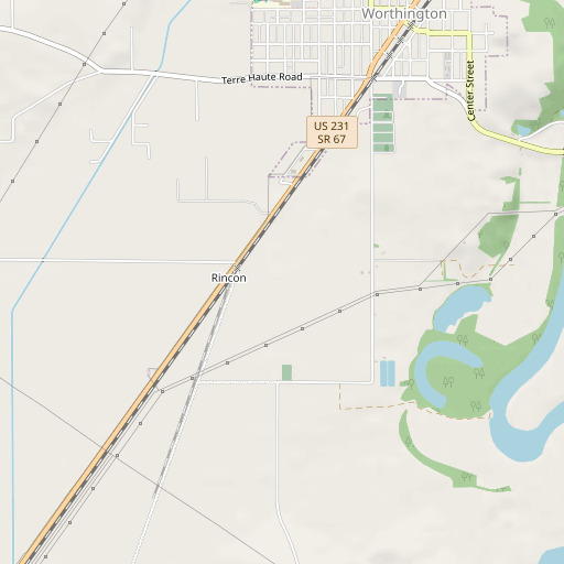 OpenStreetMap map of Worthington Elementary School, IN
