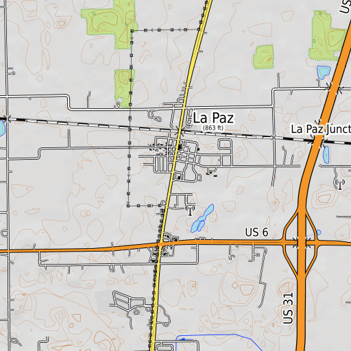 OpenTopoMap map of Lapaz Elementary School, IN