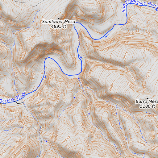 OpenTopoMap map of White Rock Spring, AZ