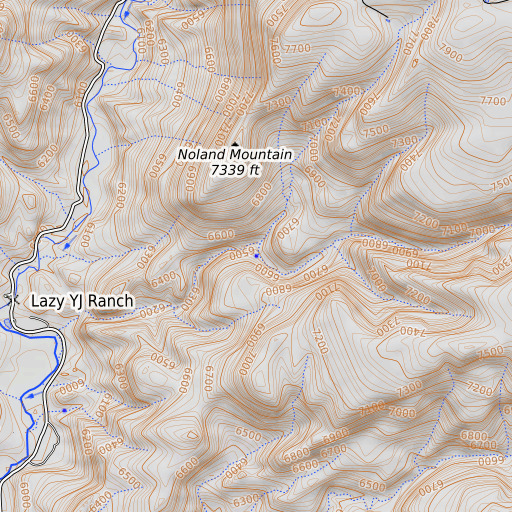 OpenTopoMap map of Noland Spring, AZ