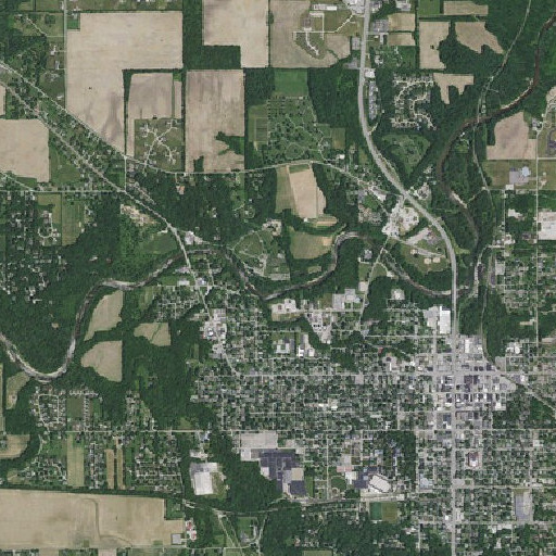 Aerial imagery of Meredith Nicholson Elementary School, IN