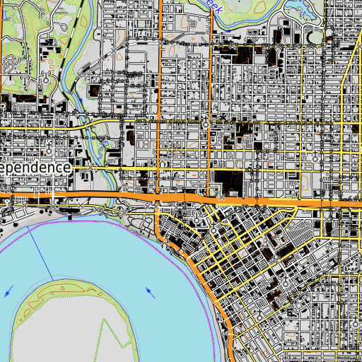 OpenTopoMap map of Trinity Lutheran School, IN