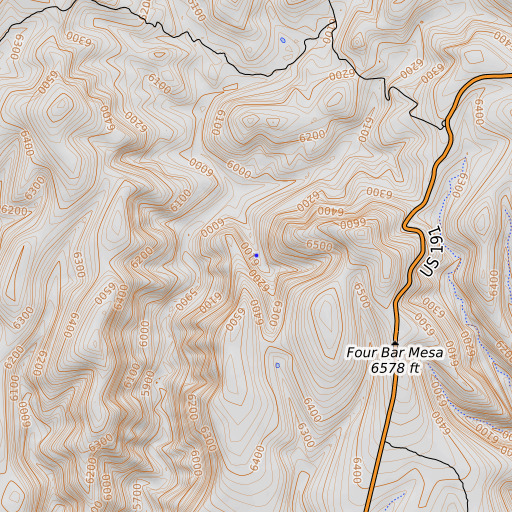 OpenTopoMap map of Trail Spring, AZ