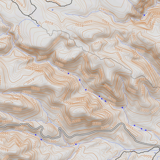OpenTopoMap map of Glass Spring, AZ