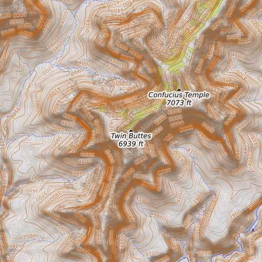 OpenTopoMap map of Mencius Temple, AZ
