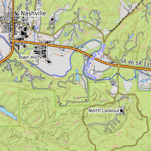 OpenTopoMap map of Parkview Lake Dam, IN