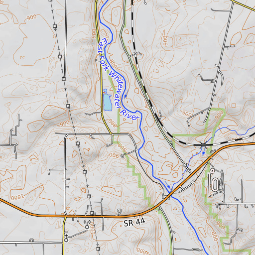 OpenTopoMap map of Turkey Creek, IN