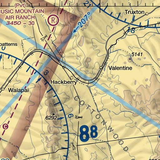 FAA VFR chart of Hackberry Post Office, AZ