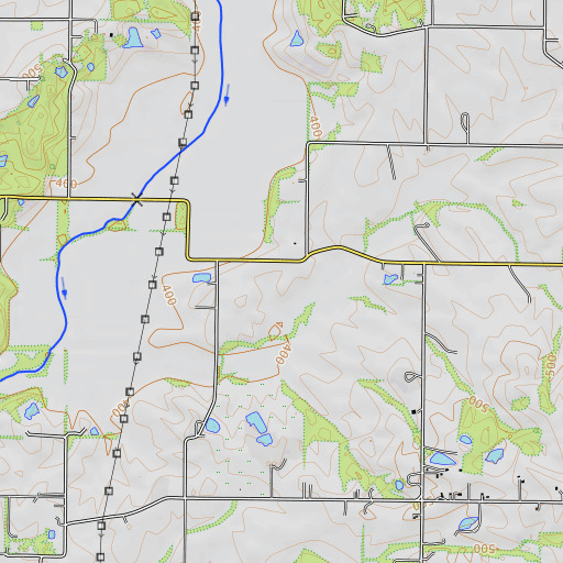 OpenTopoMap map of Raben Branch, IN