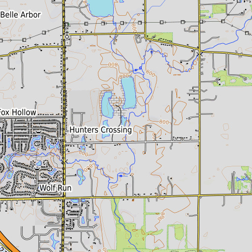 OpenTopoMap map of Lamb Creek, IN