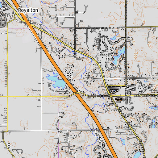 OpenTopoMap map of Block Creek, IN