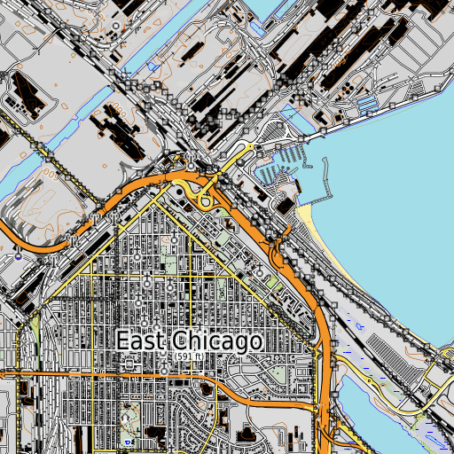 OpenTopoMap map of Eugene Field Elementary School, IN