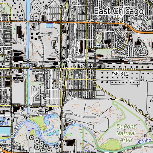 OpenTopoMap map of Holy Trinity School, IN