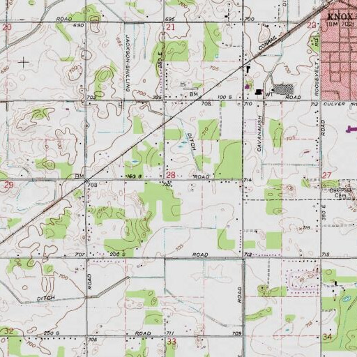 USGS 24K topo map of Starke County, IN