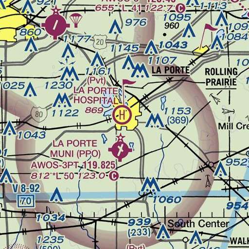 FAA VFR chart of Handley Elementary School, IN