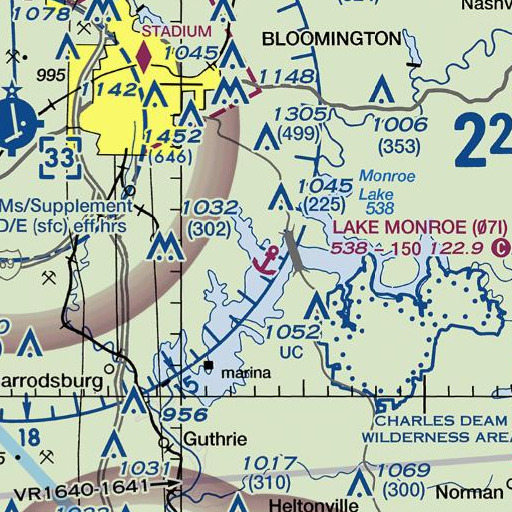 FAA VFR chart of Moore Creek, IN