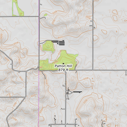 OpenTopoMap map of Patton Hill, IN