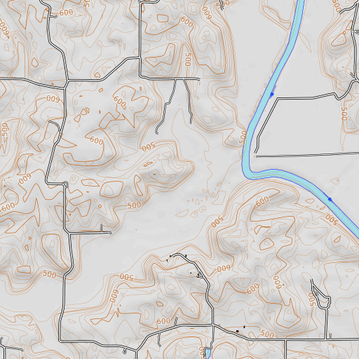 OpenTopoMap map of Barn Run, IN