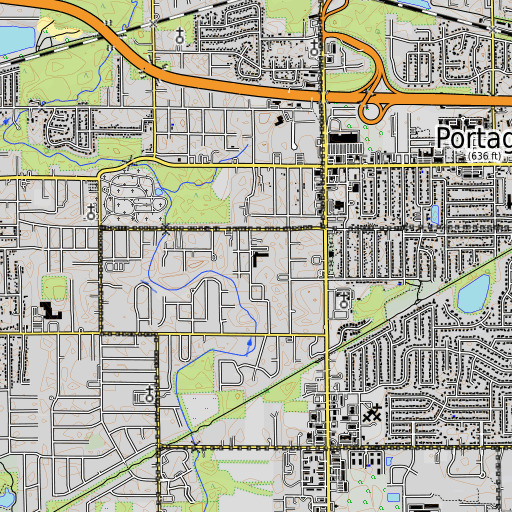 OpenTopoMap map of Central High School, IN