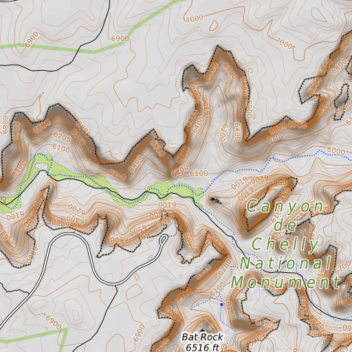 OpenTopoMap map of Face Rock, AZ