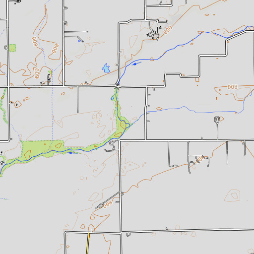 OpenTopoMap map of Hills Branch, IN