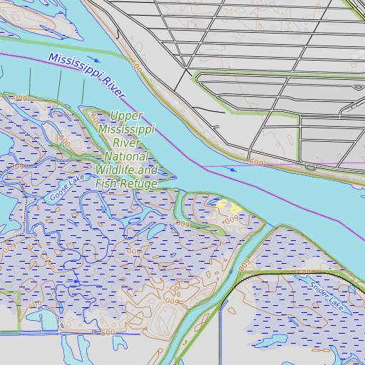 OpenTopoMap map of Bar Slough, IA