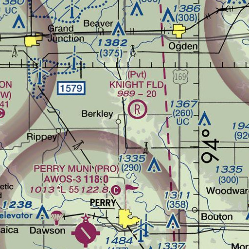 FAA VFR chart of Beaver Branch, IA