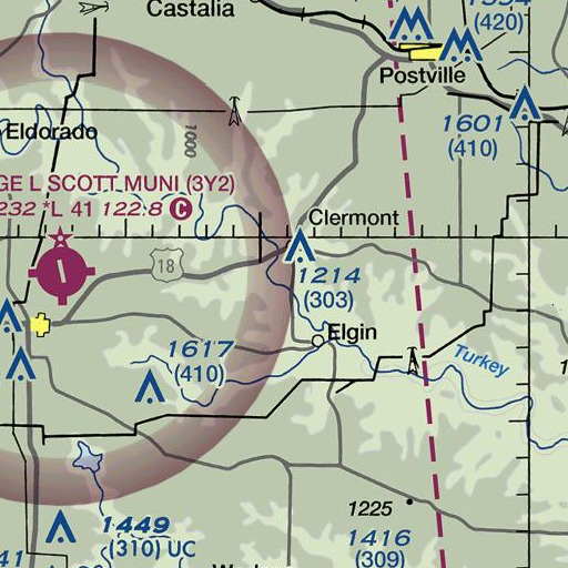 FAA VFR chart of Bell Creek, IA