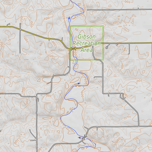 OpenTopoMap map of Berry Branch, IA