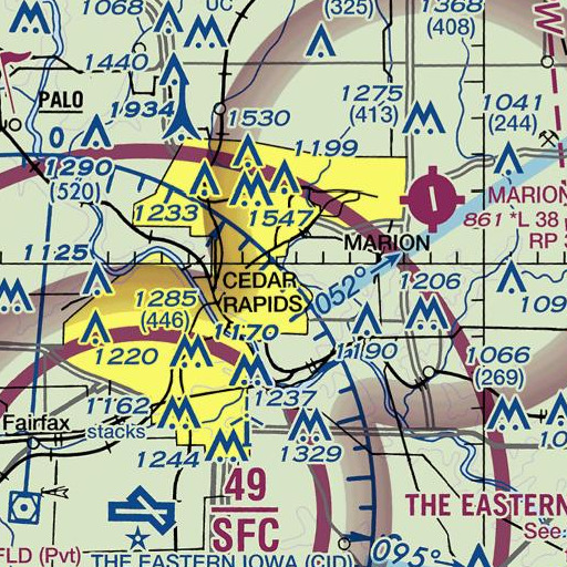 FAA VFR chart of Bever Park, IA