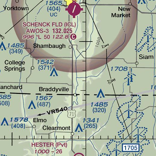 FAA VFR chart of Buchanan Creek, IA