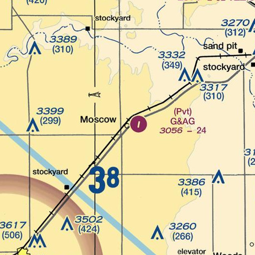 FAA VFR chart of Moscow Elementary School, KS