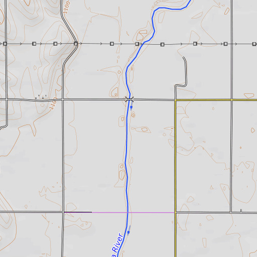 OpenTopoMap map of Clarks Branch, IA