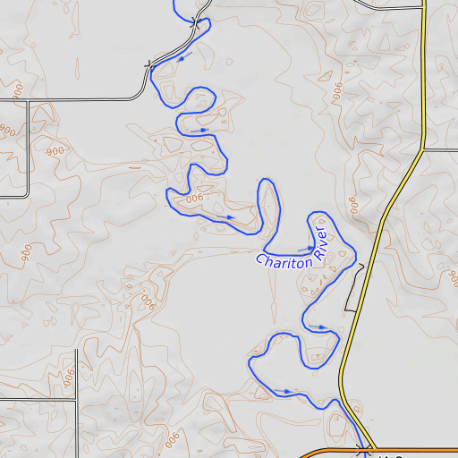 OpenTopoMap map of Cooper Creek, IA