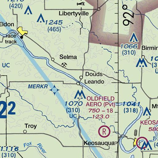 FAA VFR chart of Douds, IA