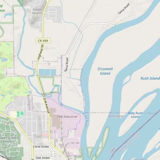 OpenStreetMap map of Dry Branch, IA