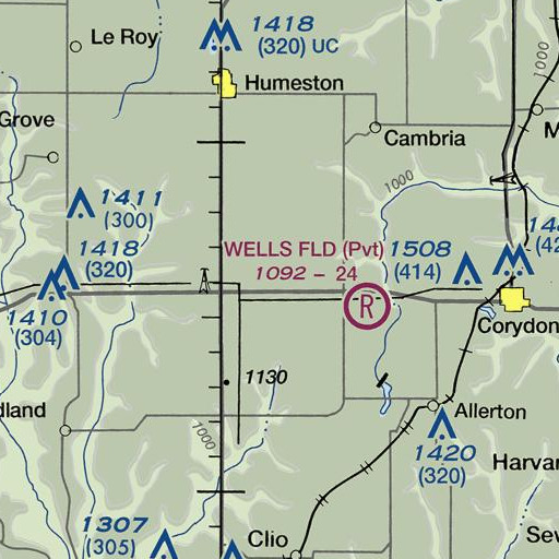 FAA VFR chart of Fairyview School, IA