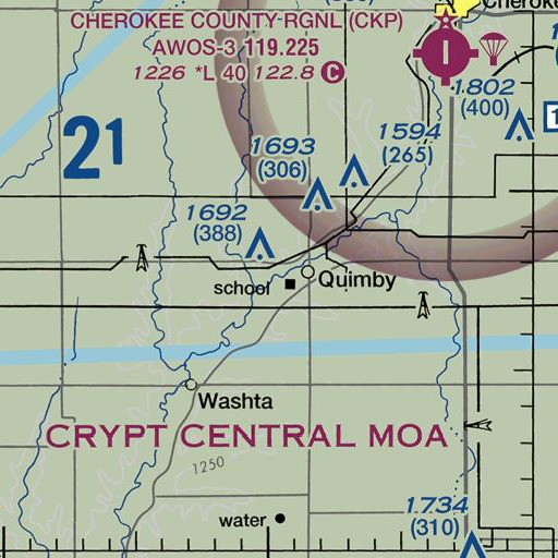 FAA VFR chart of Fourmile Creek, IA