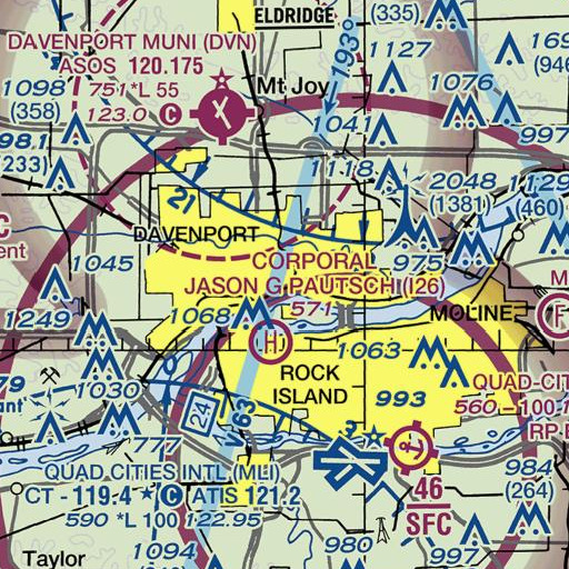 FAA VFR chart of Hoover School, IA